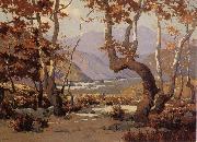 Elmer Wachtel Golder Autumn,Cajon Pass USA oil painting artist